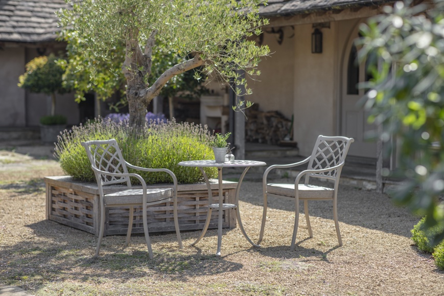 RHS By Bramblecrest Bridgewater 70cm Round Table With 2 Armchairs - Stone