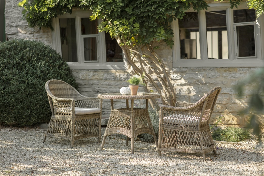 RHS By Bramblecrest Rosemoor 80cm Round Bistro Table With 2 Armchairs