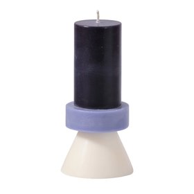 Tall Stack Candle in White and Blues