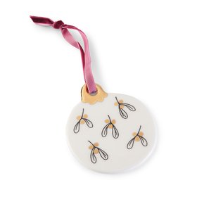 Handmade Ceramic Mistletoe Bauble in Black and Gold