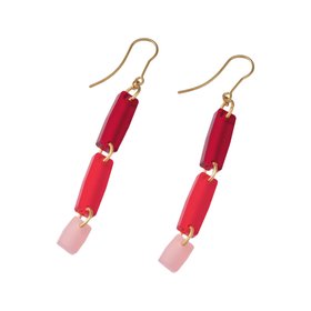 Colour Block Earrings in Red