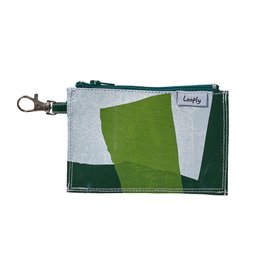 Repurposed Plastic Mini Pouch - Green & White