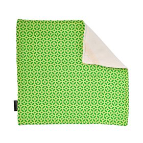 Organic Cotton Face Towel in Green and Yellow Tile Print