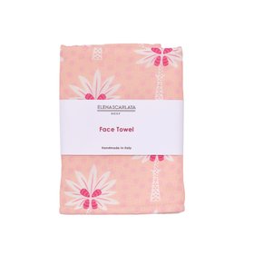 Organic Cotton Face Towel in Pink Palms Print