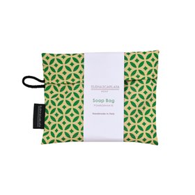 Soap Pouch in Green and Yellow Tile Print