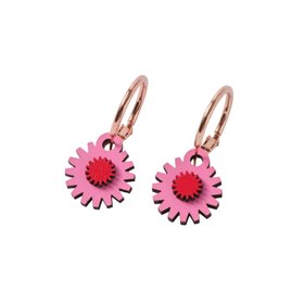 Red and Pink Mini Flower Hoop Earrings