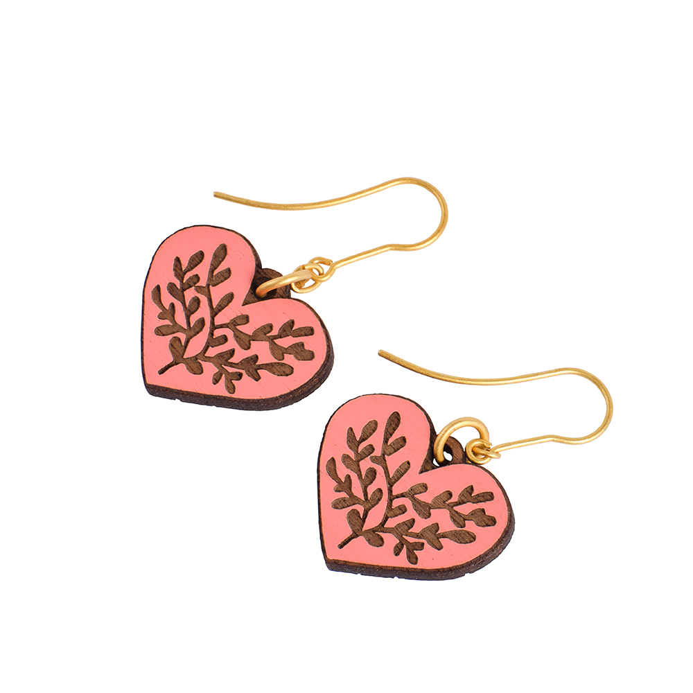 Blush Heart Hook Earrings – Pink