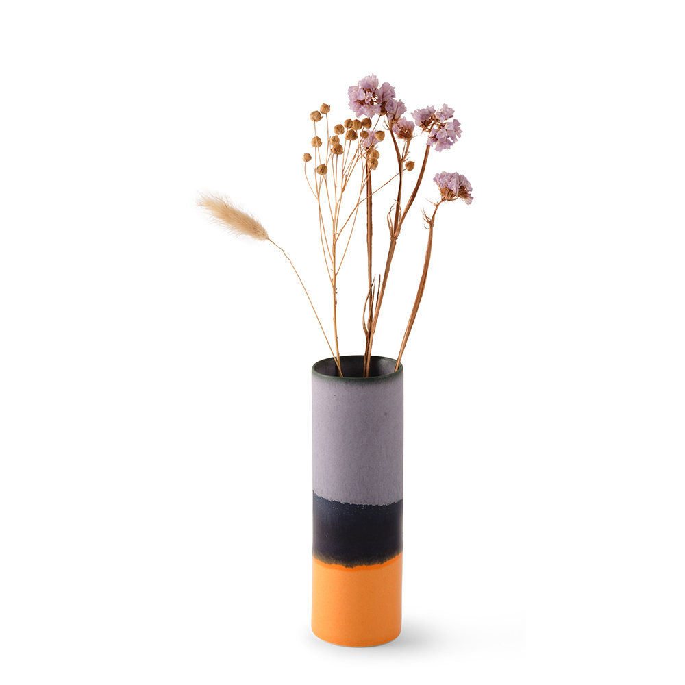 Porcelain Cylinder Vase - Orange Base