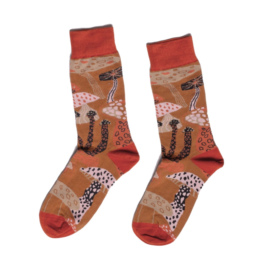 Mushroom Socks in Brown