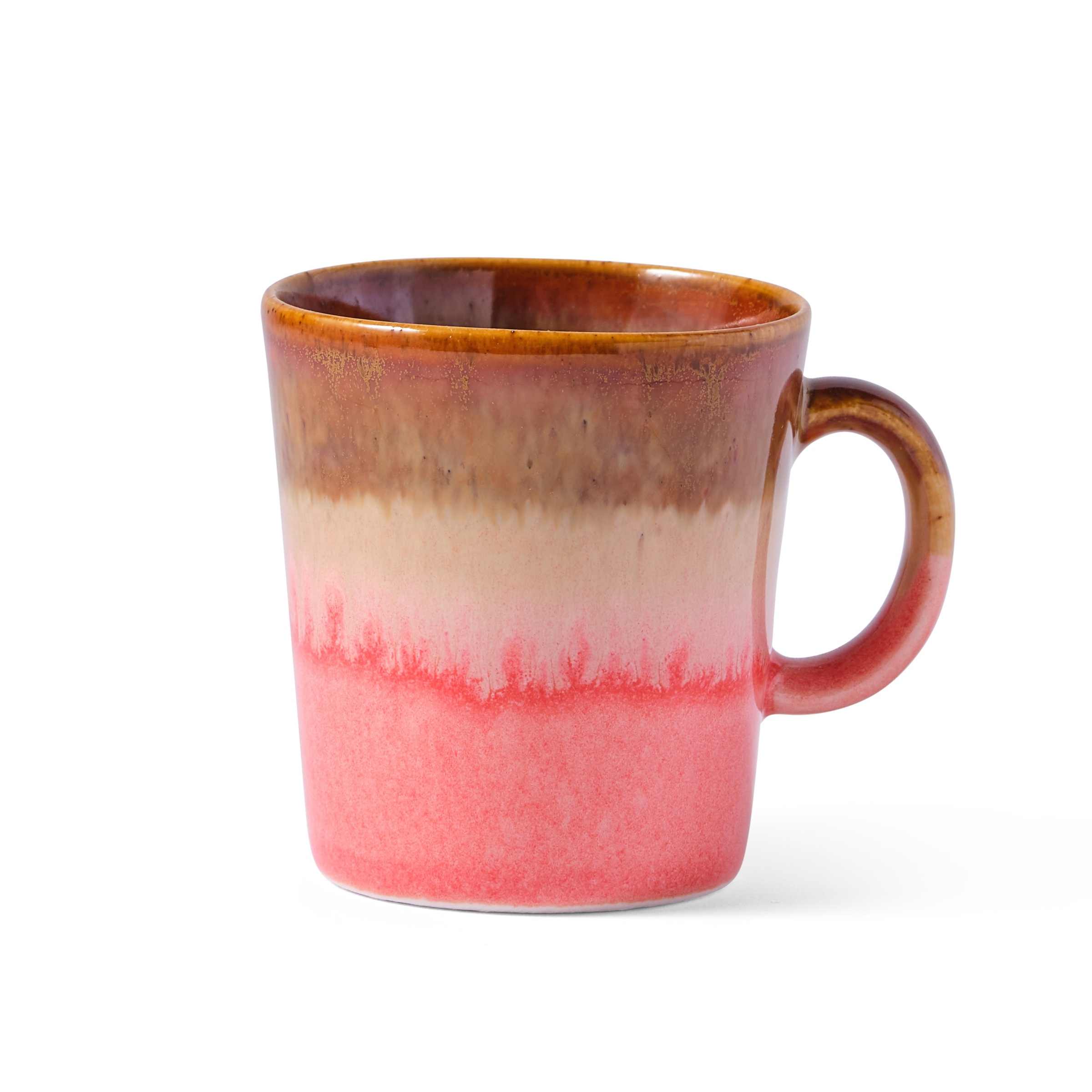 Glazed Porcelain Espresso Cup - Brown and Coral