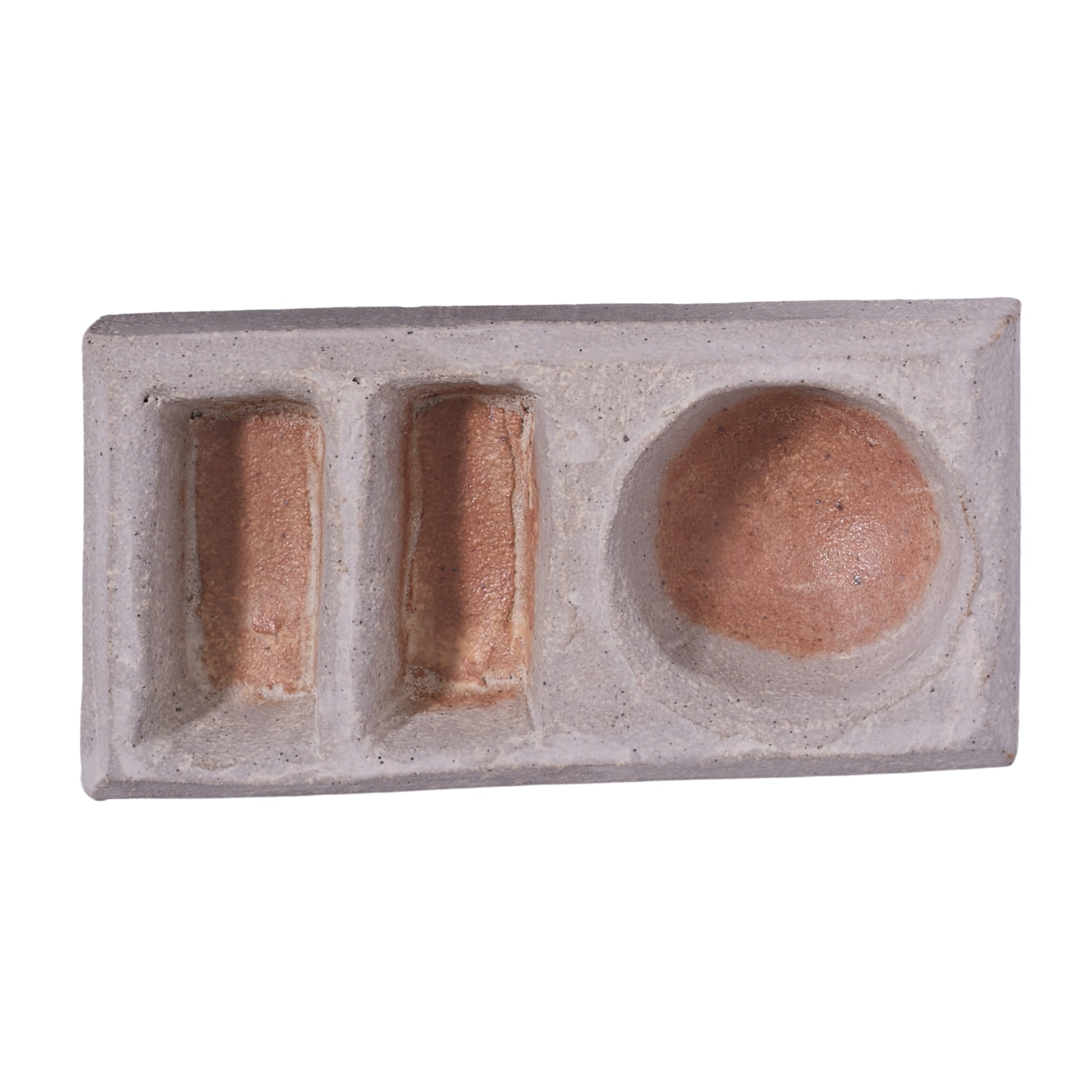 Stoneware Egg Tray in White and Red