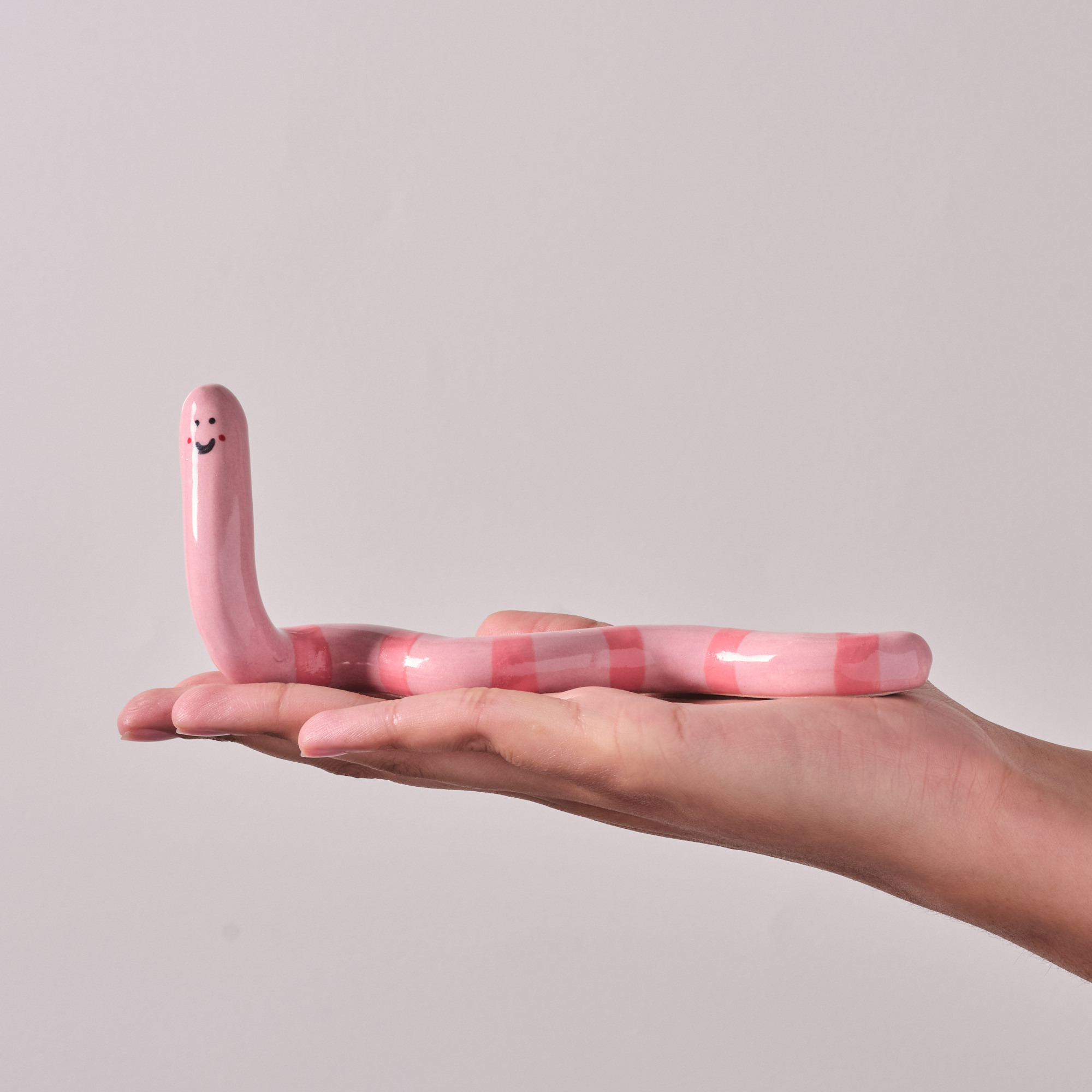 Handmade Ceramic Worms with Stripes