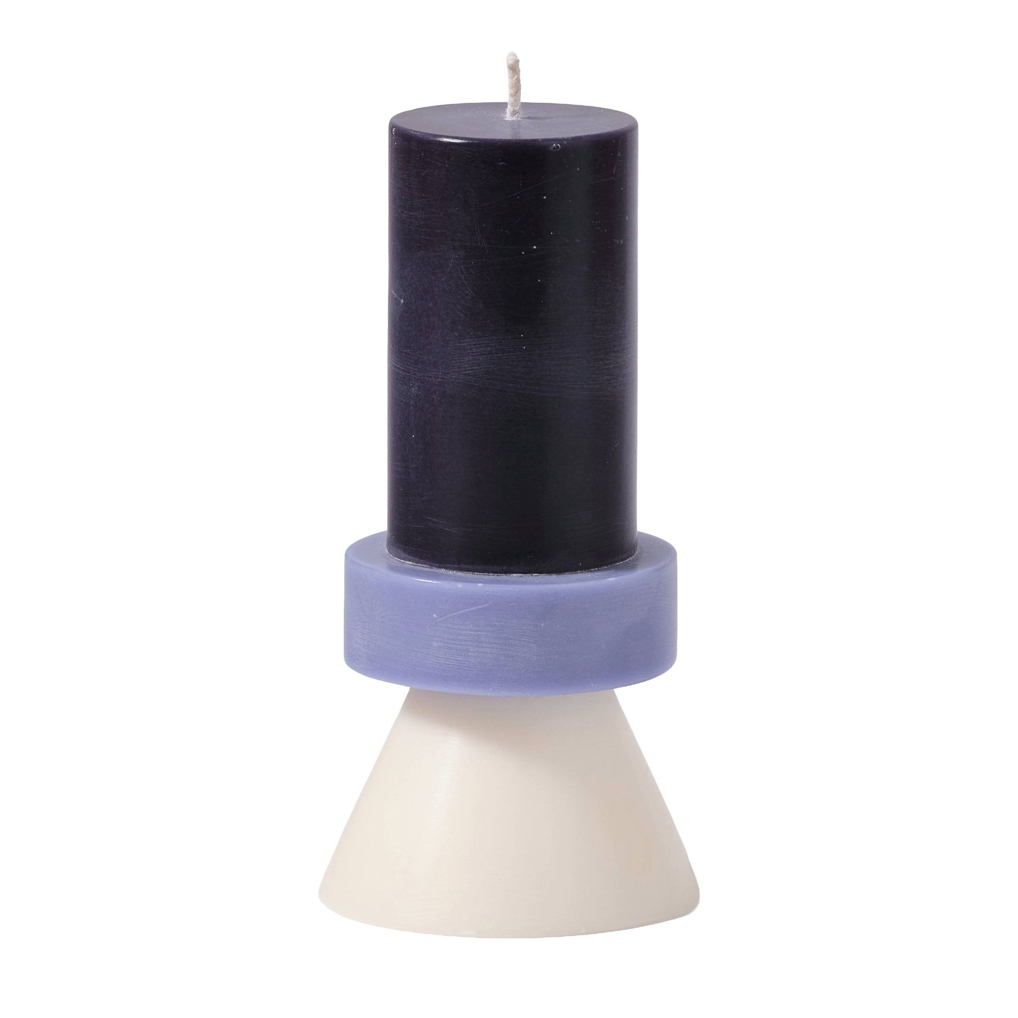 Tall Stack Candle in White and Blues