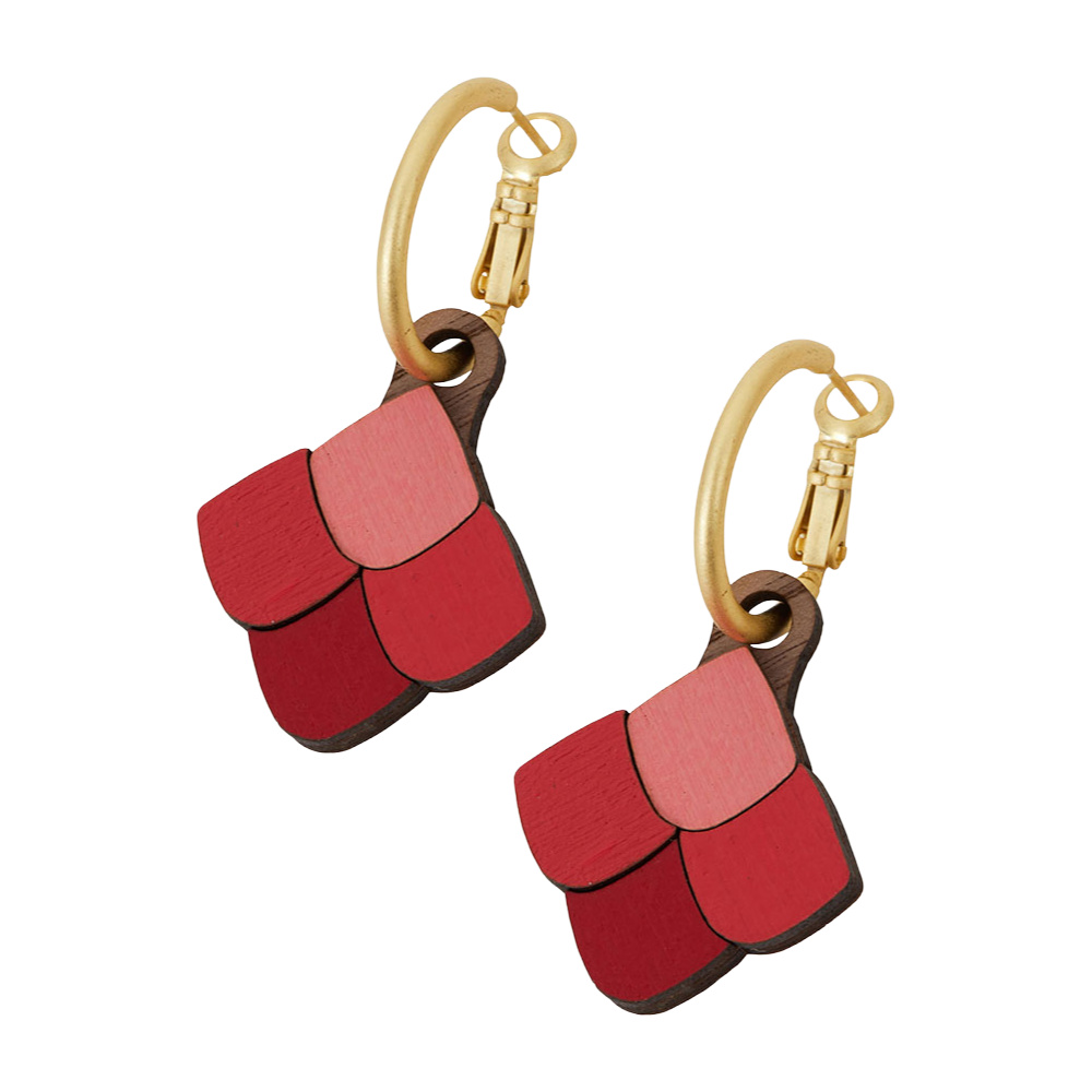 Scales Hoop Earrings in Red Tones