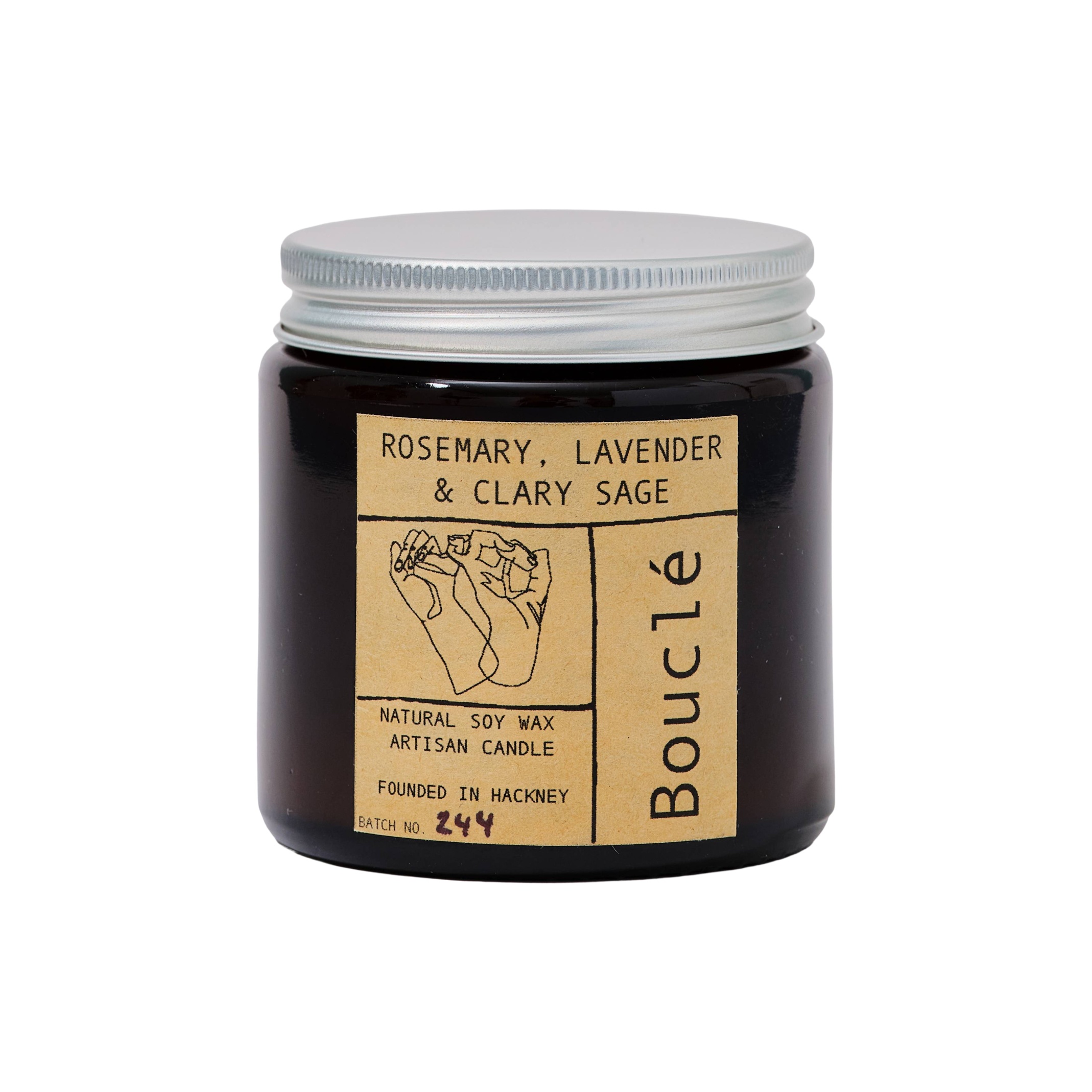Scented Soy Wax Candle with Rosemary, Lavender and Clary Sage
