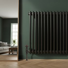 Flomasta  Black Horizontal 2 Column Radiator