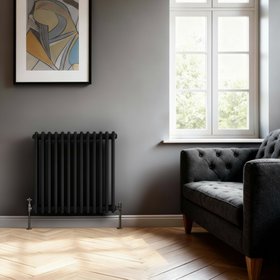 Flomasta Black Horizontal 2 Column Radiator