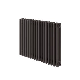 Flomasta 600mm x 785mm Black Horizontal 3 Column Radiator