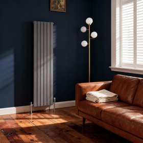 Flomasta 1800mm x 452mm 2598BTU Anthracite Vertical Designer Radiator