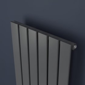 Flomasta 1800mm x 452mm 2598BTU Anthracite Vertical Designer Radiator