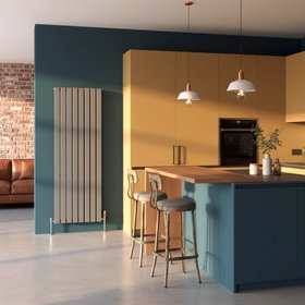 Flomasta 1800mm x 604mm 3468BTU Anthracite Vertical Designer Radiator