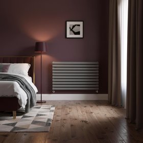 Flomasta 600mm x 1200mm 2626BTU Anthracite Horizontal Designer Radiator