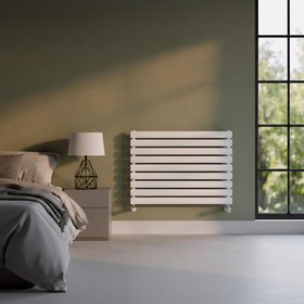Flomasta 600mm x 1000mm 2189BTU White Horizontal Designer Radiator