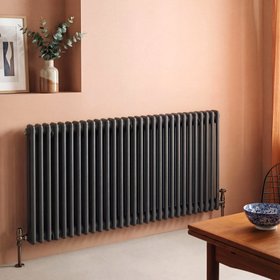 Flomasta 600mm x 1415mm 4978BTU Anthracite Horizontal 2 Column Radiator