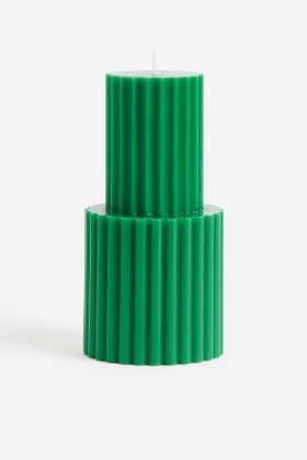 H&M, Shaped Pillar Candle In Bright Green