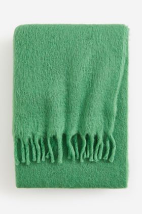H&M, Wool Blend Blanket In Green