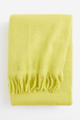 H&M, Wool Blend Blanket In Lime Green