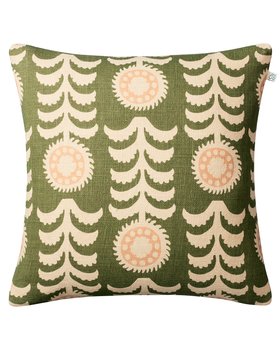 Printed linen cushion - Green