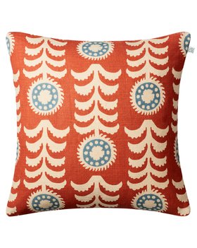 Printed Linen Cushion - Orange