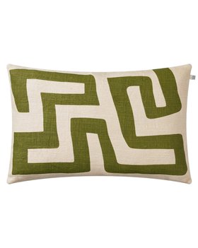 Abstract printed cushion - green