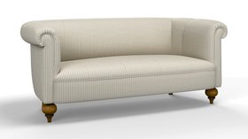Cleo Sofa in Mariola Stripe, Mushroom