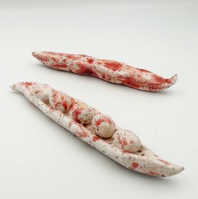 Handmade Ceramic Borlotti Bean Pods