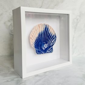 Coastal Décor - Handcrafted Porcelain Glazed Shells: Blue Horizon