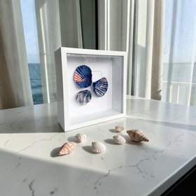 Beach Art of Handcrafted Porcelain Glazed Shells: Sunset on the Shore