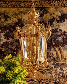 French Napoleon III Style Giltwood Lantern