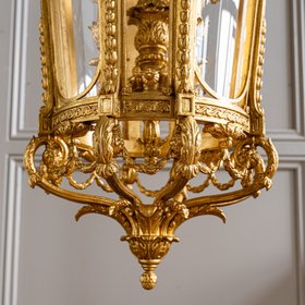 French Napoleon III Style Giltwood Lantern