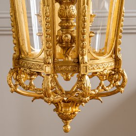 French Napoleon III Style Giltwood Lantern