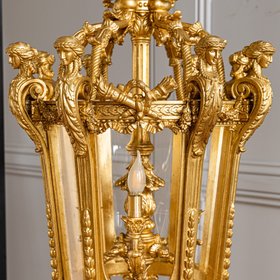 French Napoleon III Style Giltwood Lantern