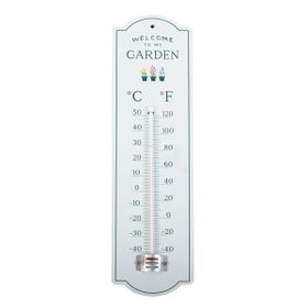 Welcome to My Garden Metal Wall Thermometer