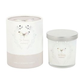 In Loving Memory White Butterfly Vanilla Candle