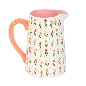 Tulip Print Ceramic Flower Jug