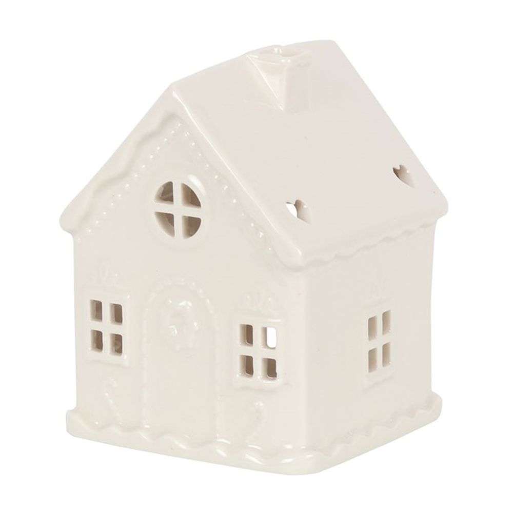 White Ceramic House Tealight Holder