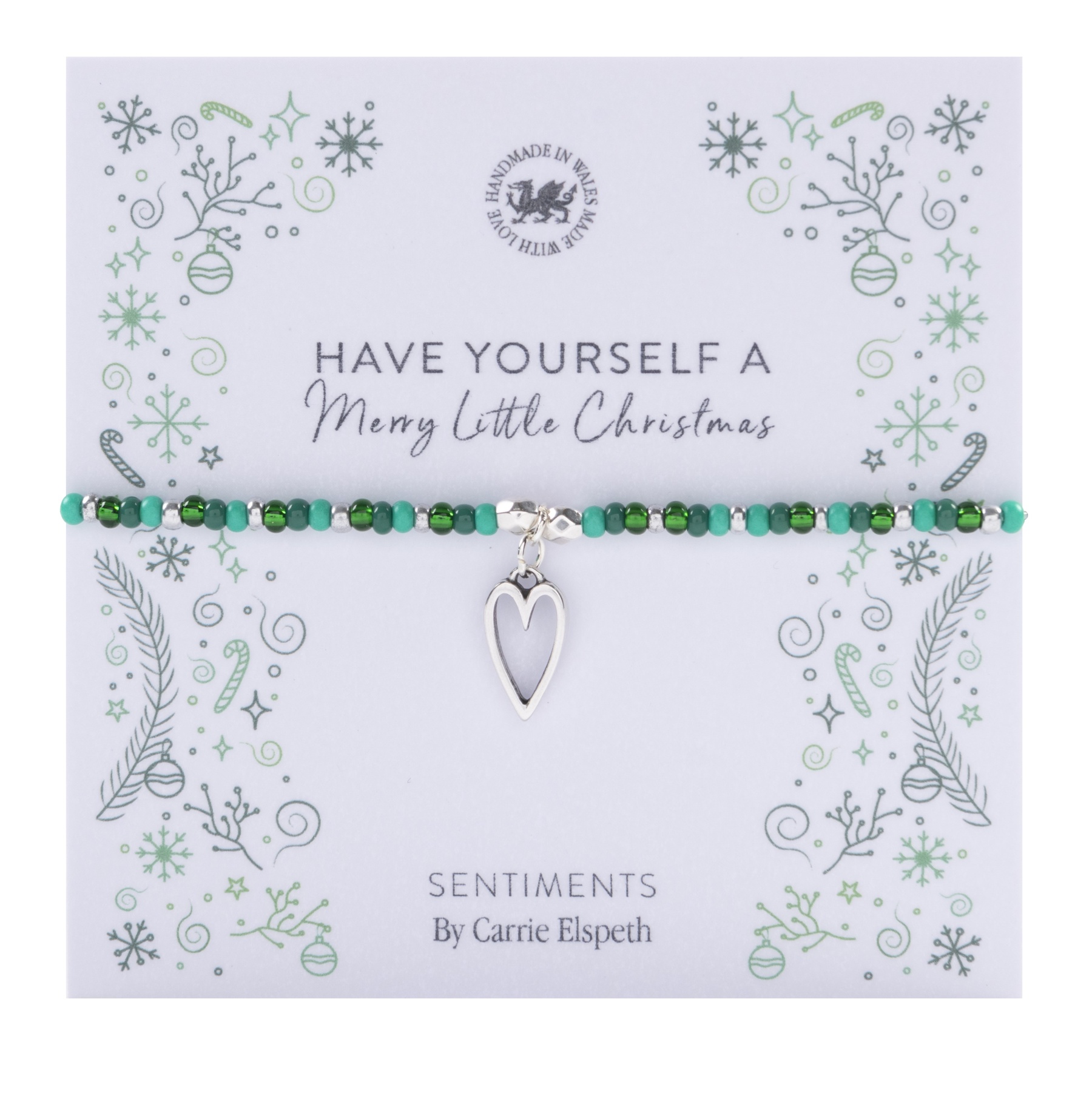 Sentiments Have Yourself A merry little Christmas Bracelet by Carrie Elspeth