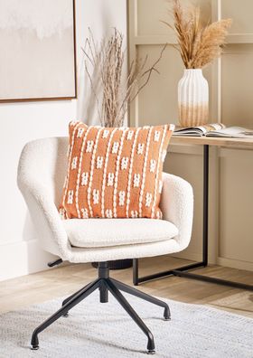 Solenne Pebble Linen Swivel Chair