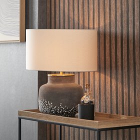 Ash Black and White Glass Table Lamp Base