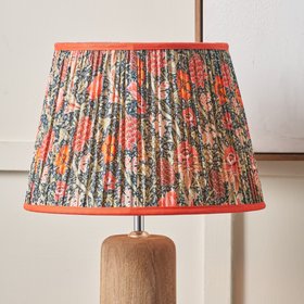 Alessa Red Floral Patterned Mushroom Pleat Tapered Lampshade